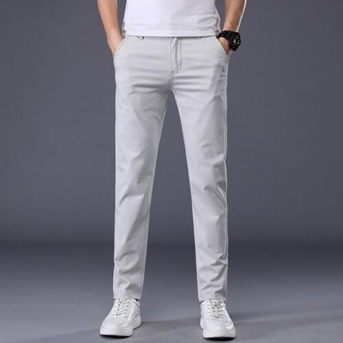 Men Spring Autumn Business Fashion Comfortable Stretch Cotton Elastic Pencil Jeans Trousers 2021 New 7 Color Casual Pants