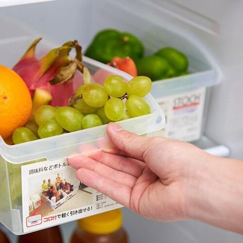 Practical Refrigerator Organizer Storage Box Food Container Plastic Fresh Spacer Storage Rack Pull-out Drawers Fresh Organize