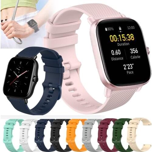 For Huami Amazfit GTS 2 mini 2e gts2 Strap Grid Pattern Silicone Watchbands 20mm Watch Band Bracelet Correa Amazfit GTS ремешок