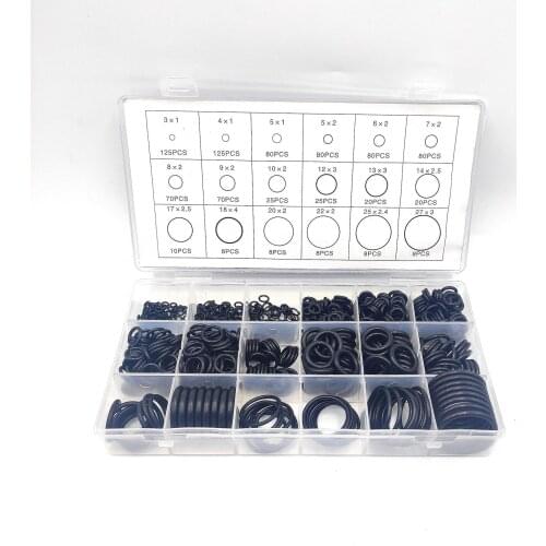 850pcs Rubber O Ring O-Ring Washer Seals Watertightness Assortment Different Size with Plactic Box Kit Set