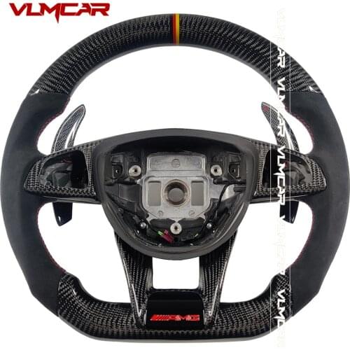 Custom Alcantar Carbon Fiber Steering Wheel For Benz 2015-2018 A45 E43 CLS63 AMG GT C63S E63S