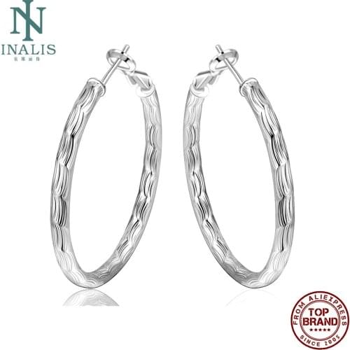 INALIS Fashion Silver Plated Earrings Creative Round Earrings For Women Delicate Romantic Wedding Party Jewelry Hot Gift 2021