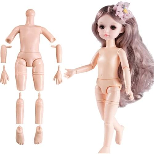 1/6 Bjd Doll Head With Cute Face, Multi Moveable Waist Jointed Nude Doll Body With Kawaii Makeup Dress Up Diy Dolls Accessories