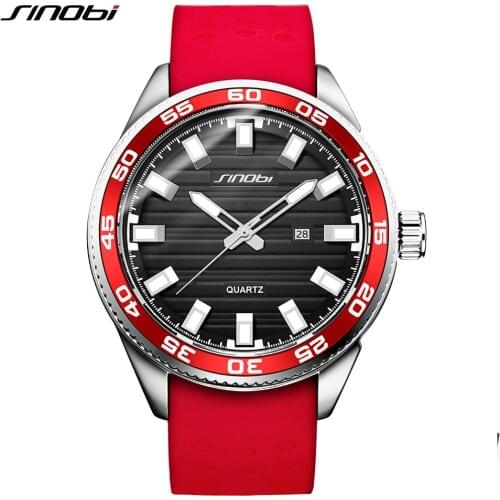 SINOBI Men Fashion Quartz Wristwatches Mens 2021 Luxury Brand Silicone Waterproof Men Military Watch Sport Relogio Masculino