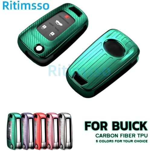 Carbon Fiber TPU Carbon Key Remote Case Cover For Chevrolet Cruze spark Aveo Sonic Volt Buick Verano Fob For Opel Insignia
