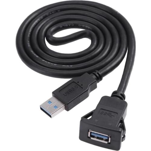 Alloyseed 1m/3.3ft Single Port USB Panel Flush Mount Cable USB3.0 A Male to USB3.0 A Female Car Mount Extension Cable