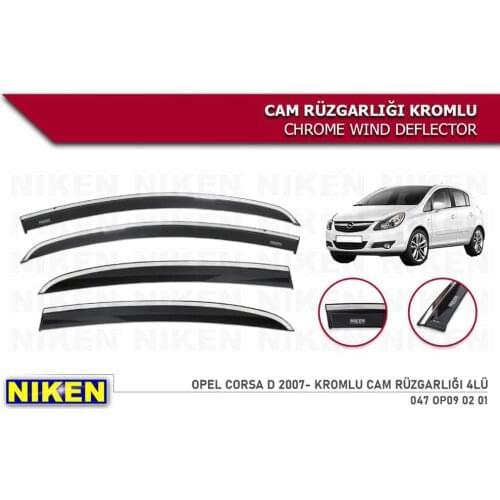 For Opel Corsa Wind Deflector with Chrome Rain Window Shield 2006 2007 2008 2009 2010 2011 2012 2013 2014 4 Pieces Auto Accessor
