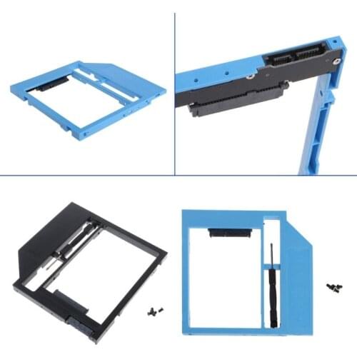 Second HDD Caddy 2nd SATA To SATA 2.5" HDD SSD 9.0mm Enclosure For Laptop CD ROM
