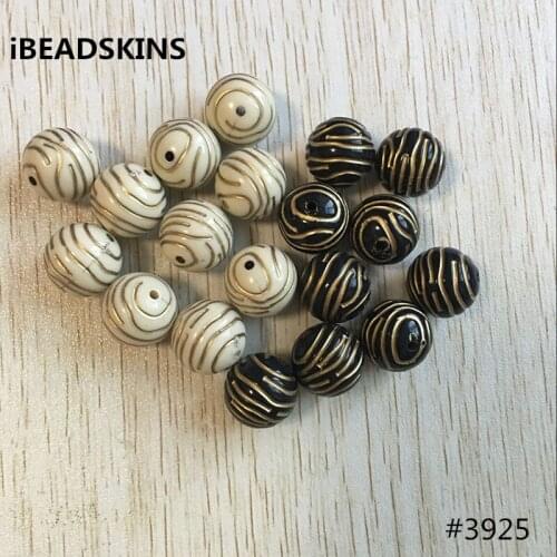 Choose color) 16mm 200pcs/lot Acrylic Horizontal stripes round antique style Beads for Jewelry DIY #3925 (Design as shown)