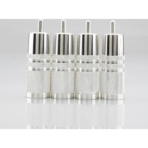 Hifi 4pieces High quality Sliver RCA plugs for hifi interconnect cable