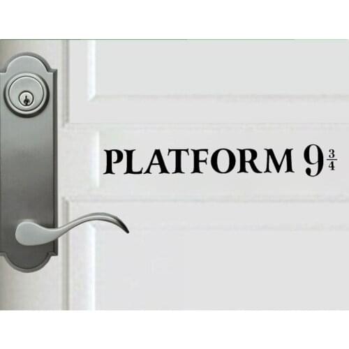 YOJA 25*3.5CM Funny Platform 9 3/4 Sign Door Decoration Decal Wall Sticker Black Graphical A40596