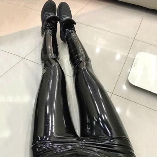 Women PU Leather Leggings 2019 Sexy Slim High Waist Leggings Mujer Push Up Fashion Casual Pants