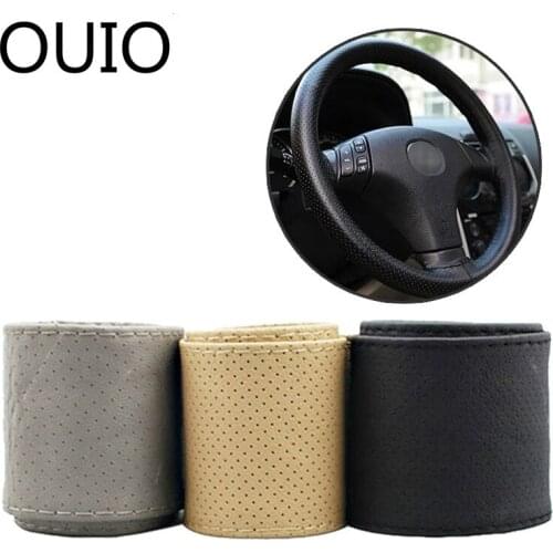 1Set Car steering wheel cover Leather Hand stitching For Ford Fiest Mondeo 4 Kuga Ranger Fusion Volkswagen Polo Passat B5 B6 B8