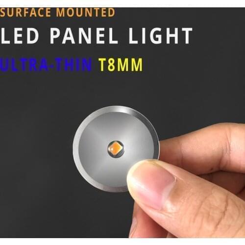 12pcs Super Mini LED Panel Light DC12V 1W Ultrathin T8MM Surface Mounted Ceiling Spot Light display case Showcase Cabinet Lamp