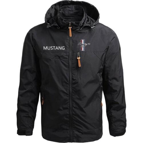 2021 Mustang Mens Fashion Comfortable Printing Zipper Custom Movement Fitness Windproof Style Jackets