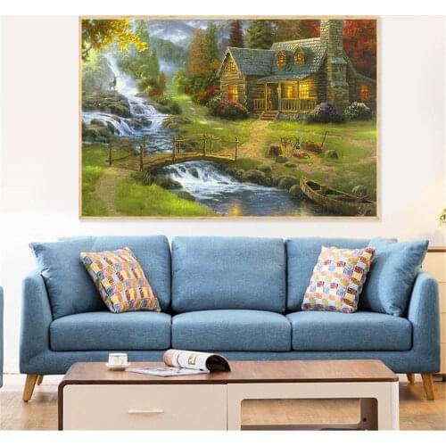 Lighthouses Abstract Oil Painting Canvas Prints Mountain Landscape Posters And Prints Wall Decor Lamplight Nature House Cottage