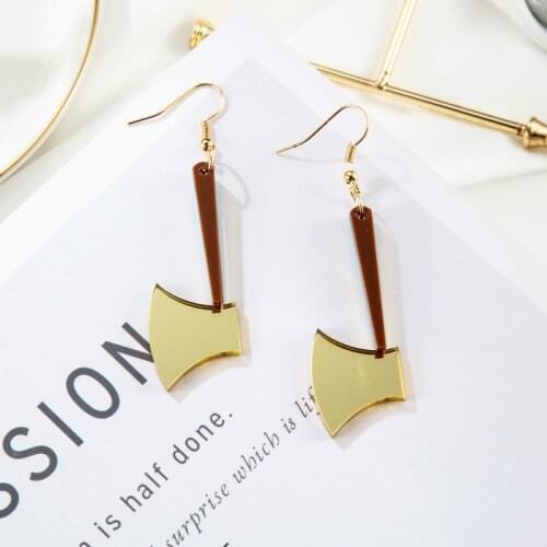 Acrylic Small Axe Pendant Earrings Interesting Creative Minimalist Earrings for Women Jewelry Gifts Pendientes Mujer Moda 2019