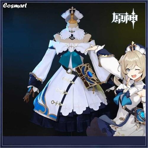 Anime Genshin Impact Barbara Game Suit Lovely Dress Gorgeous Uniform Book Prop Cosplay Costume Halloween Outfit For Women New