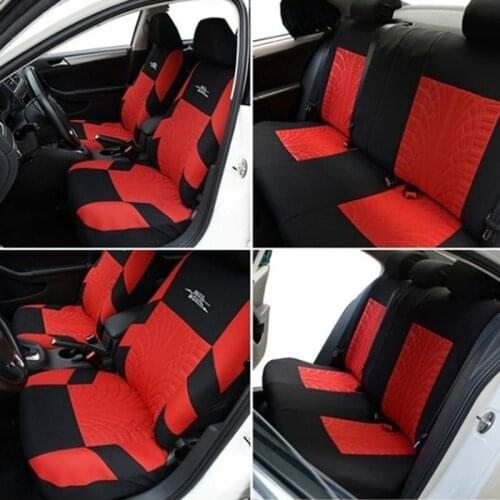 For Universal 4/9 Pcs Set Car Auto Seat Covers Tire Pattern Seat Protector Car Styling Interior Accessories