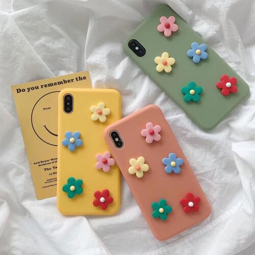 3D Colorful Chrysanthemum Flowers Case For iPhone 12 Pro Max 11 6 7 8 Plus XS XR XS Max Phone Cases Soft TPU Silicone Back Cover