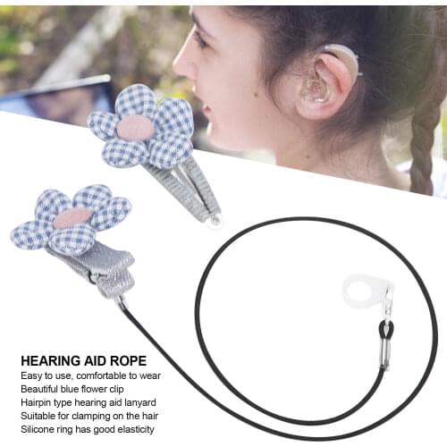 Flower Hairpin Hearing Aid Clip Clamp Anti Lost Fixation Cord Lanyard Clip Rope Protector Holder Accessory for Hearing Amplifier