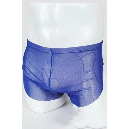 Mens Spring And Summer New Sexy Thin Transparent Low Waist Flat Pants, Fashion Seamless Silk Comfortable Breathable Underwear