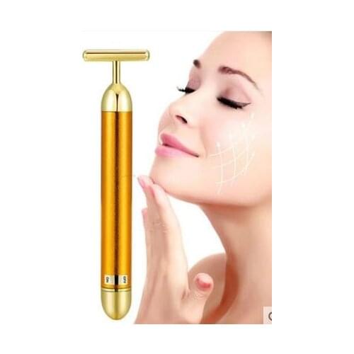 HANRIVER 24 k gold electric vibrator 3 d thin face lift firming skin massage face V face eye massager