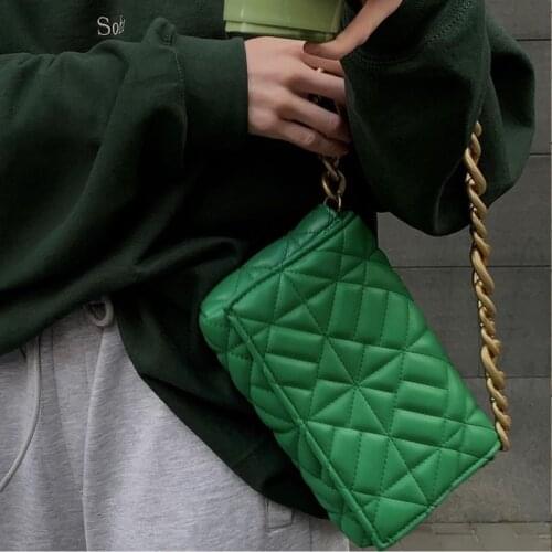 Branded Womens Shoulder Bags 2021 Thick Chain Quilted Shoulder Purses And Handbag Women Clutch Bags Ladies Hand Bag