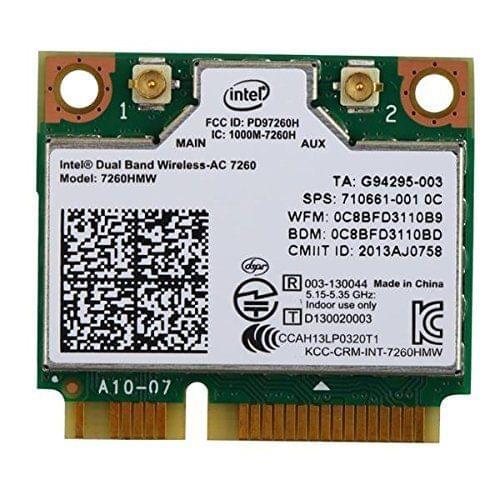 Card for Intel 7260 7260HMW 867Mbps AC Dual Band Wifi+Bluetooth 4.0 Half Mini PCI-E card For HP 710661