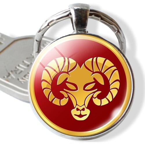 Chinese Traditional Zodiac Symbol Commemorative Keychain Stainless Person Key Ring Red Color