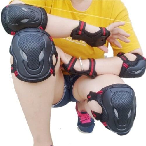 6Pcs/Set Sports Protective Gear Set Children Adult KneePad Elbow Pads Wrist Guards Roller Skating Skateboard Cycling Equipment