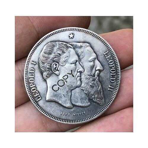 Belgium 5 Francs 1880 copy coins 37MM