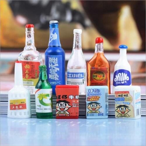 1/6 Scale Miniature Dollhouse Simulation Milk Wink Drink Pretend Kitchen food for Doll house Kitchen accessories toys