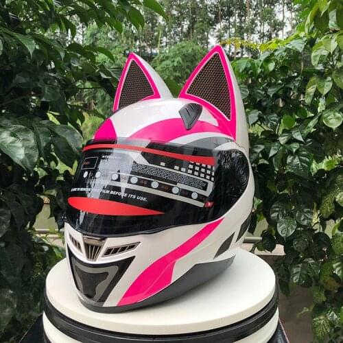 New NITRINOS Motorcycle helmet men and women racing personality four seasons safety helmet cat ear helmet
