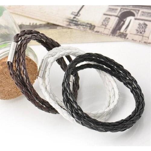 Bracelet Mens Multilayer Woven Twist Charms Bracelet Leather Cord Hand Strap Bracelets & Bangles Jewelry Love Gift Wholesale