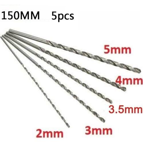 5 Pcs Drill Bit Set Steel HSS Extra Long 2mm/3mm,3.5mm,4mm,5mm High Speed Electric Drilling Parts Power Tools Accessories