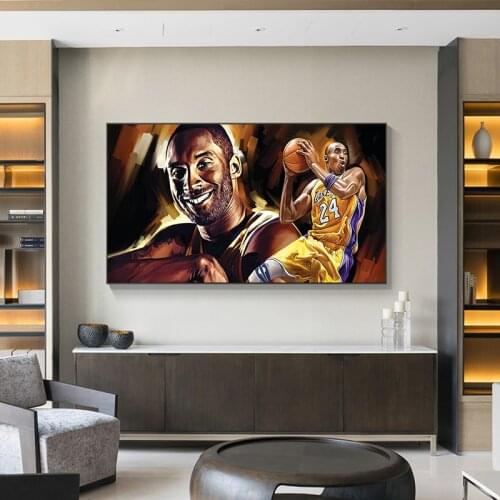 Wall Art Painting Basketball Super Star Kobe Bryant Figure Poster Printed Living Room Home Decor (No Frame)