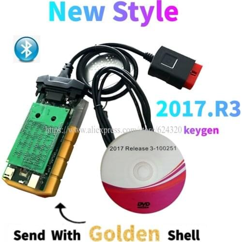 New! ! Gold Color ! ! 201503 keygen on cd vd ds150e cdp pro 2016.r0 Bluetooth adapter scanner obd2 car truck new vci for delphis