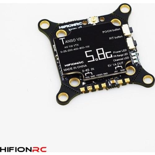 30.5x30.5mm 20x20mm HIFIONRC TANSO V2 5.8G 40CH 1000mW 1W Switchable Video Transmitter VTX 2-6S 5V 1A BEC for FPV Stack Drones