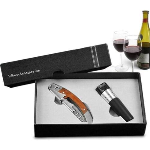 Wood Handle Professional Red Wine Opener Multifunction Portable Screw Corkscrew Vaccum Sealed Cork Wine Bottle Stopper ZA1649