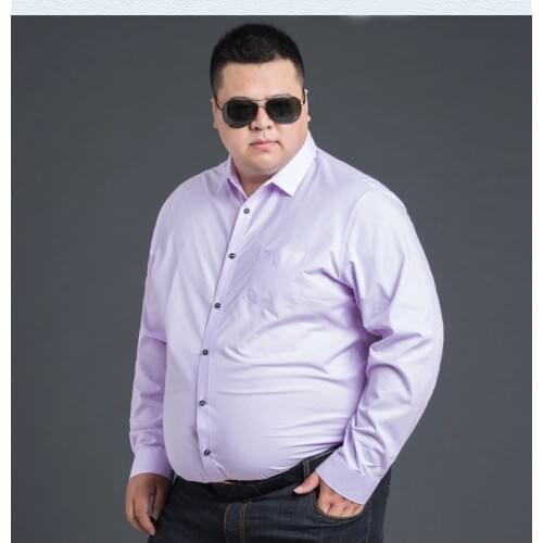 High quality winter autumn men plus size big dress shirt long sleeve 6XL 8XL 10XL 12XL formal office shirts Business blue