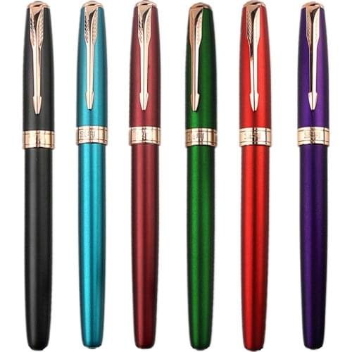 1Pcs Luxury Metal Fountain Pen Elegant Retro 6 color options Excellent Business Office Student School stationery Pen