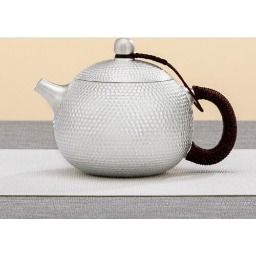 Silver pot 999 sterling silver Shih Tzu teapot making a teapot for household use Kung Fu cooking set small teapot silver tea set