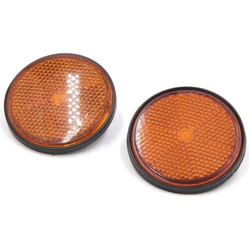 Uxcell 2Pcs 2.2 Inch Dia Motorcycle Scooter ATV Round Reflective Reflectors Orange Black