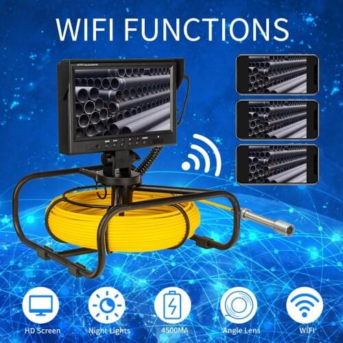 All-in-One 17mm WIFI POMIACAM 9"Monitor Pipe Inspection Video Camera,Drain Sewer Pipeline Industrial Endoscope