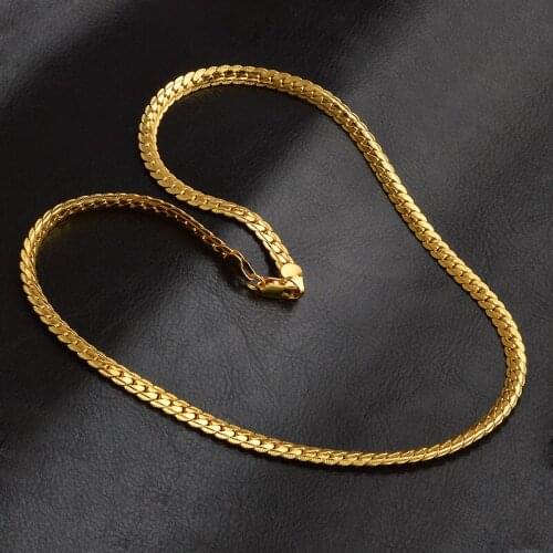 Vintage Gold Cuban Link Chain Necklace For Men Hip Hop Jewelry Streetwear Boyfriend Gift Ideas 925 Sterling Silver Wholesale