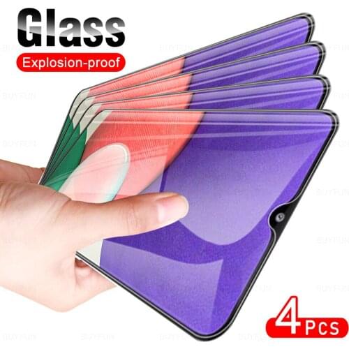 4Pcs Full Cover Protective Glass For Samsung Galaxy A22 5G Phone Glasses Screen Protector Film For Samsong Sansung A 22 22A 6.6"