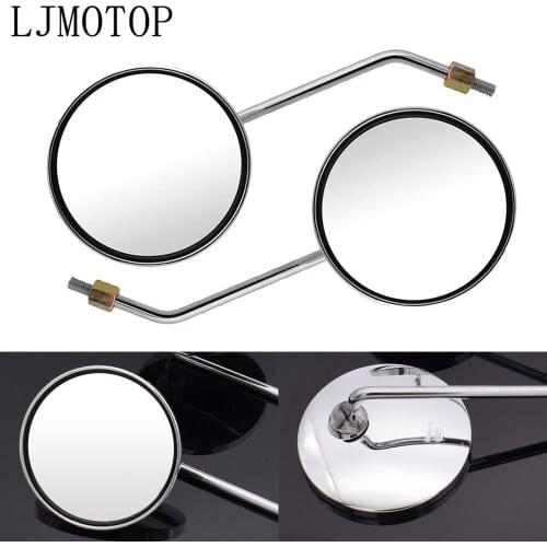 Motorcycle Rear View Mirror 8mm 10mm Side Mirror Round Silver For Suzuki GSXR750 SFV650 SV650 TL1000S 600 KATANA 750 KATANA