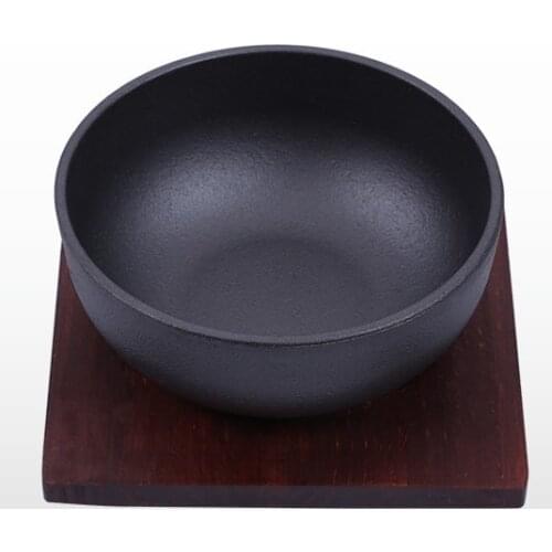 Teppanyaki castiron bowl Japan and South Korea iron rice bowl mix rice special pan fry chestnuts Sunflower seed nonstick pot038