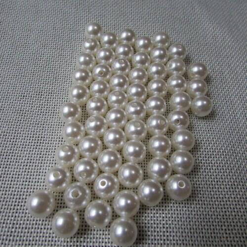50g ivory tint straight hole circle DIY originality handwork high imitation pearls wholesale phone beauty essential 3mm-20mm